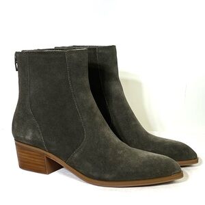 🍂Green Suede Booties Size 6.5 NEW 🍁